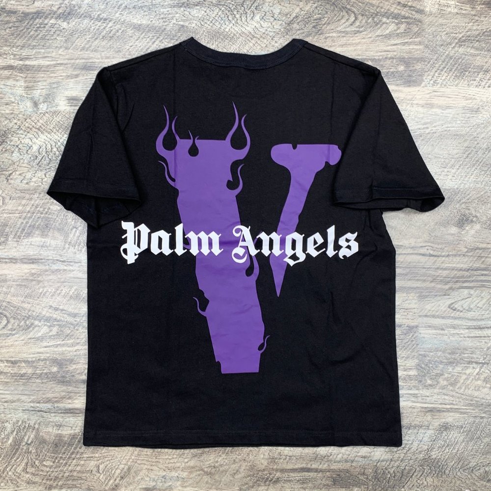 Vlone x Palm Angels Purple on Black Tee